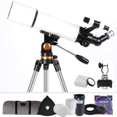 CRBUDY Telescope 80mm Astronomy Refractor Telescope,Children's Astronomical Monoscope Beginners Sky Monocular Travel Spotting Scope Home Decor Xmas Gift