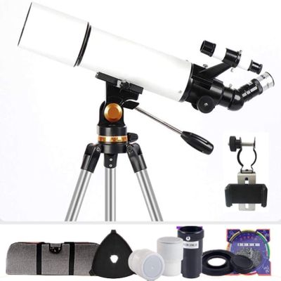 Telescope 80mm Astronomy Refractor Telescope,Children's Astronomical Monoscope Beginners Sky Monocular Travel Spotting Scope Home Decor Xmas Gift