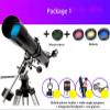 DCYEQRQ Telescope Astronomical Telescope for Beginners Observation80mm Caliber 900mm Focal Length Refracting Telescope for s Beginners,Travel Telescope with Carry Ba view 2