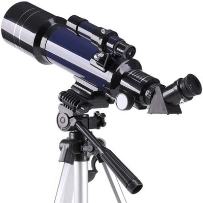 DCYEQRQ Refractor Telescope,Telescope for Kids Adults Astronomy Beginners 70mm Telescopes,700mm Focal Length 120X Magnification Travel Scope Refractor Telescopes,Blue