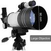 DCYEQRQ Astronomy Beginners, 70mm Aperture 300mm Refractor Telescope for Astronomy, Portable Travel Telescope with Tripod for Kids Adults view 2