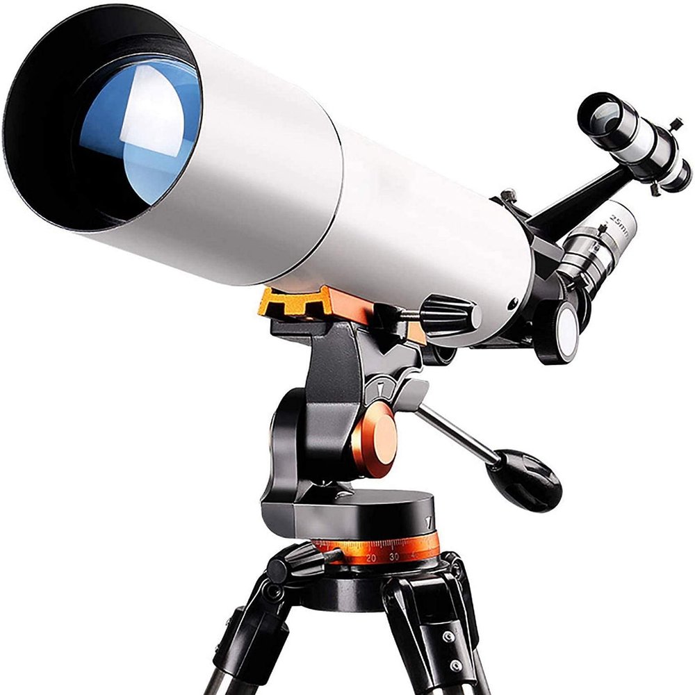 DCYEQRQ Astronomical Telescope,Profession Stargazing Telescopes for Adult Beginners,80mm Astronomy Refractor Telescope,with Adjustable Tripod,Eyepiece 10mm/25mm
