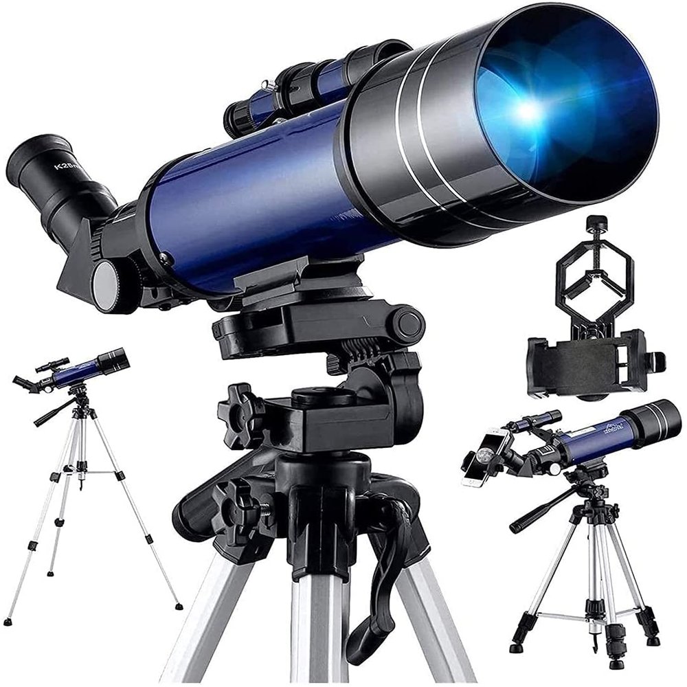 DCYEQRQ Telescope for Kids Beginners Adult, 70mm Astronomical Refractor Telescope with Adjustable Tripod && Finder Scope- Portable