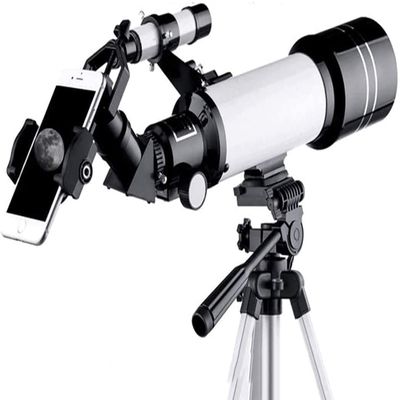 DCYEQRQ Telescope for Kids&Beginners,70mm Astronomy Refractor Telescope with Adjustable Tripod,Travel Telescope with Carry Bag, Phone Adapter and Wireless Remote,White (White A) (White A)