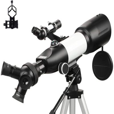 Telescope Telescope Telescopes for Adult 80mm Aperture 400mm Prism Lens 3 In1 Eyepieces Astronomical Refractor Telescope for Astronomy with Phone Mount and Tripod and an