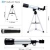 DCYEQRQ Telescope Gift Children Astronomical Telescope for Astronomy Beginners,360X50mm Tube Optical Refractor Telescopes for s Beginner Outdoor Monocular Spotting view 4