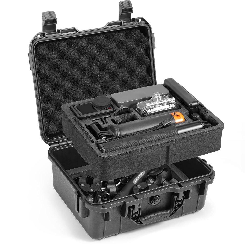 AMAZEAR Hard Case for DJI Osmo Action 5 Pro,DJI Action5 Pro Accessories Premium Compact Hard Shell Carrying Bag Waterproof Protective Case Portable for Travel, Compatible with Action 3 Action 4