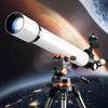 DCYEQRQ Refractor Telescopes,700/70mm Telescope for Beginners,Adult Professional Astronomy Travel Telescope,with Tripod+Finder Scope+Travel Backpack+2 eyepieces+3X Barlow Lens view 1