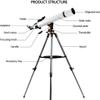 DCYEQRQ Refractor Telescopes,700/70mm Telescope for Beginners,Adult Professional Astronomy Travel Telescope,with Tripod+Finder Scope+Travel Backpack+2 eyepieces+3X Barlow Lens view 4