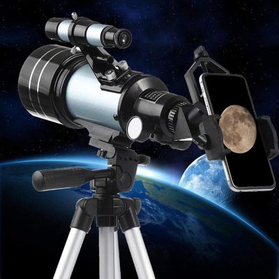 DCYEQRQ Telescope Gift Adult s telescopes for Astronomy,70mm Refractor Telescope with Tripod & Finder Scope,with Smartphone Adapter and Moon Filter