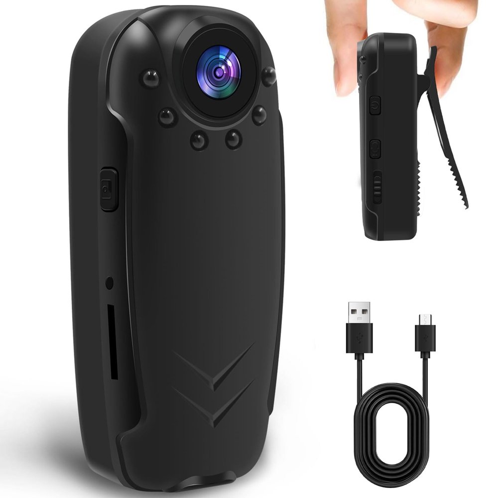 HKFUG Valentine's Day Mini Body Camera, 1080P HD Portable Video Recorder with Night Vision, Motion Detection 10HR Recording Pocket Body Cameras Worn Police Body cam for Personal Security, Outdoor