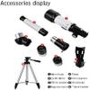DCYEQRQ Astronomy Telescope for Kids Adults Beginners,Refractor Telescope,Portable Travel Telescope with an Adjustable Tripod and Smartphone Holder,Carry Bag (Package a A) (Package a A) (P view 4