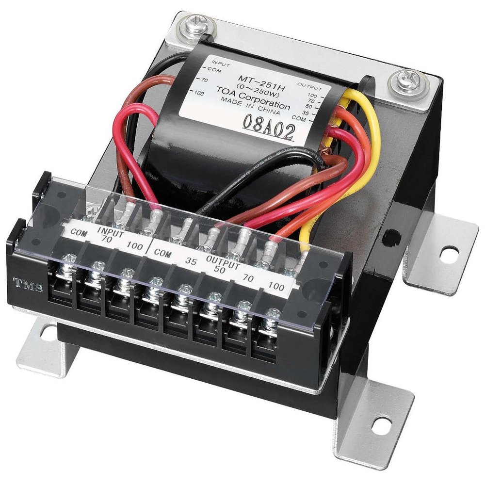 TOA Electronics MT-251H Matching Output Transformer; Designed for Use with The DA-250DH, DA-250FH, DA-500F-HL and DA-500FH Multi-Channel Power Amplifiers; Capacity: 0-250 W