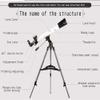 Astronomical Refractor Telescope, High Magnification Outdoor Professional Astronomical Telescope 270X Monocular Optical Refractor Design Portable Tripod view 4