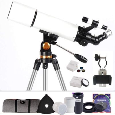 DCYEQRQ Telescope 80mm Astronomy Refractor Telescope,Children's Astronomical Monoscope Beginners Sky Monocular Travel Spotting Scope Home Decor Xmas Gift