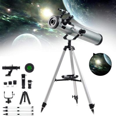 Telescope Gift Telescope for Beginners 525X-35X,76mm Refractor Telescope for Astronomy Adult,Starter Scope Refractor Telescopes,with Tripod+Finder Scope+2Exten
