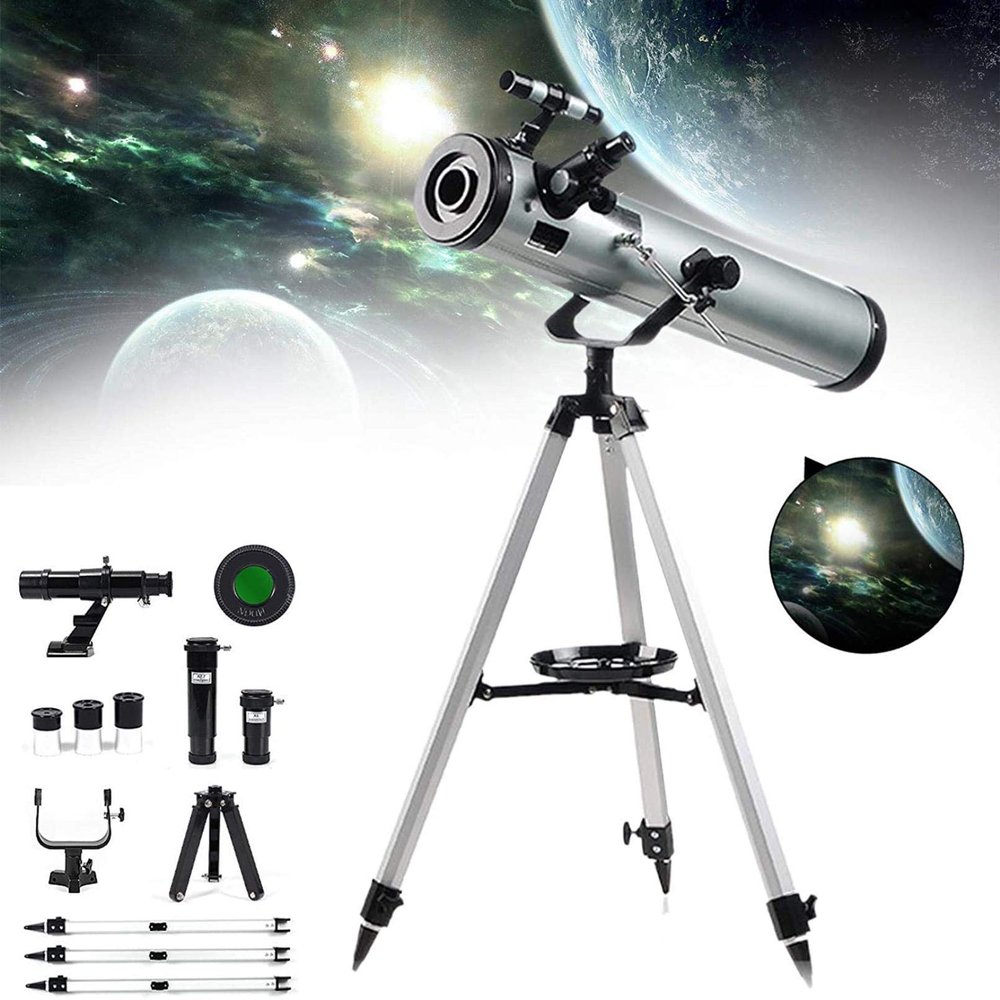 Telescope Gift Telescope for Beginners 525X-35X,76mm Refractor Telescope for Astronomy Adult,Starter Scope Refractor Telescopes,with Tripod+Finder Scope+2Exten