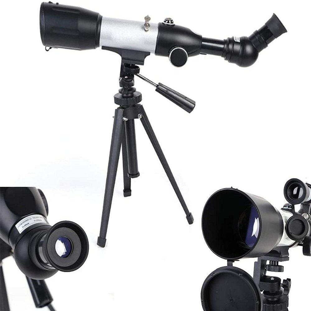 DCYEQRQ Telescopes,Telescopes for Adults High Magnification High-Definition Astronomical Monoculars with Tripod and Finder for Kids Adults Beginners,Silver (White A) (Silver A) (Silver A)