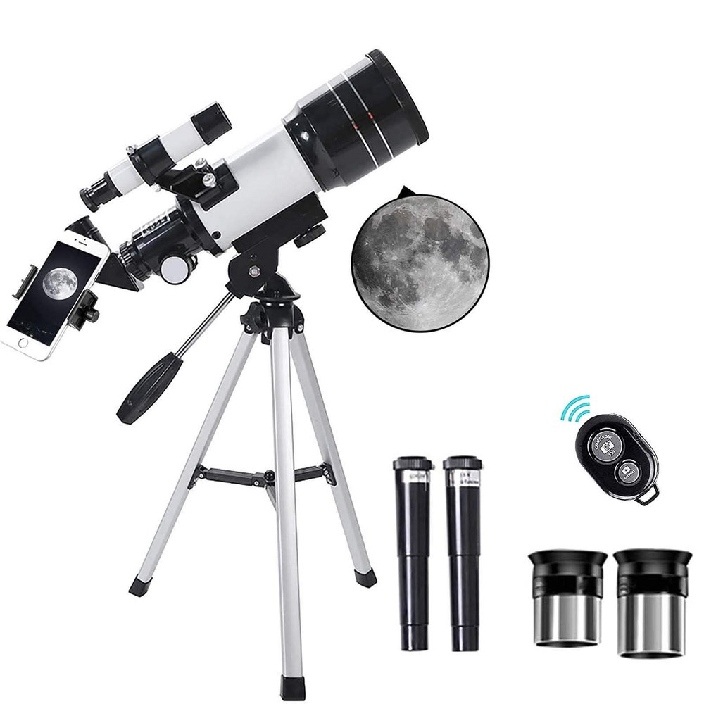 Astronomy Telescope for s Adults Beginners,70mm Aperture Astronomical Telescope Refractor Tripod Finder for Camping and Stargazing to Observe Moon and Planet in The Wild,