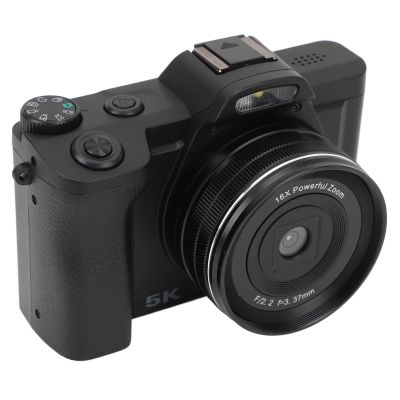 5K Digital Camera, 3.5 Inch Screen 48MP 16X Digital Zoom Autofocus Vlogging Camera 3 Flash Modes Burst Timer Time Lapse Travel Camera with 58mm Filter