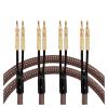 LEOSP HiFi OCC Pure Copper Cable Audio Speaker Cable Wire with Gold Plated Banana Plug(1 Meters) view 2