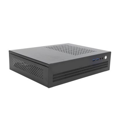 Zunate Mini ITX Computer Case - Black Steel Desktop Tower with Dual USB 3.0 Ports, AUX Audio, Full Steel Plate Heat Dissipation Tech, ITX Motherboard Compact Design for Enhanced Gaming PC Cooling