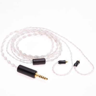 KTKTLCKX Crystal 4 Cores 6N OCC Headphones Upgrade Cable IPX Connector for UE Live UE6 Pro UE18+ (4.4mm Balanced, Silver Plated Cable)