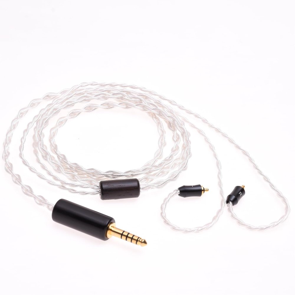 KTKTLCKX Crystal 4 Cores 6N OCC Headphones Upgrade Cable IPX Connector for UE Live UE6 Pro UE18+ (4.4mm Balanced, Silver Plated Cable)