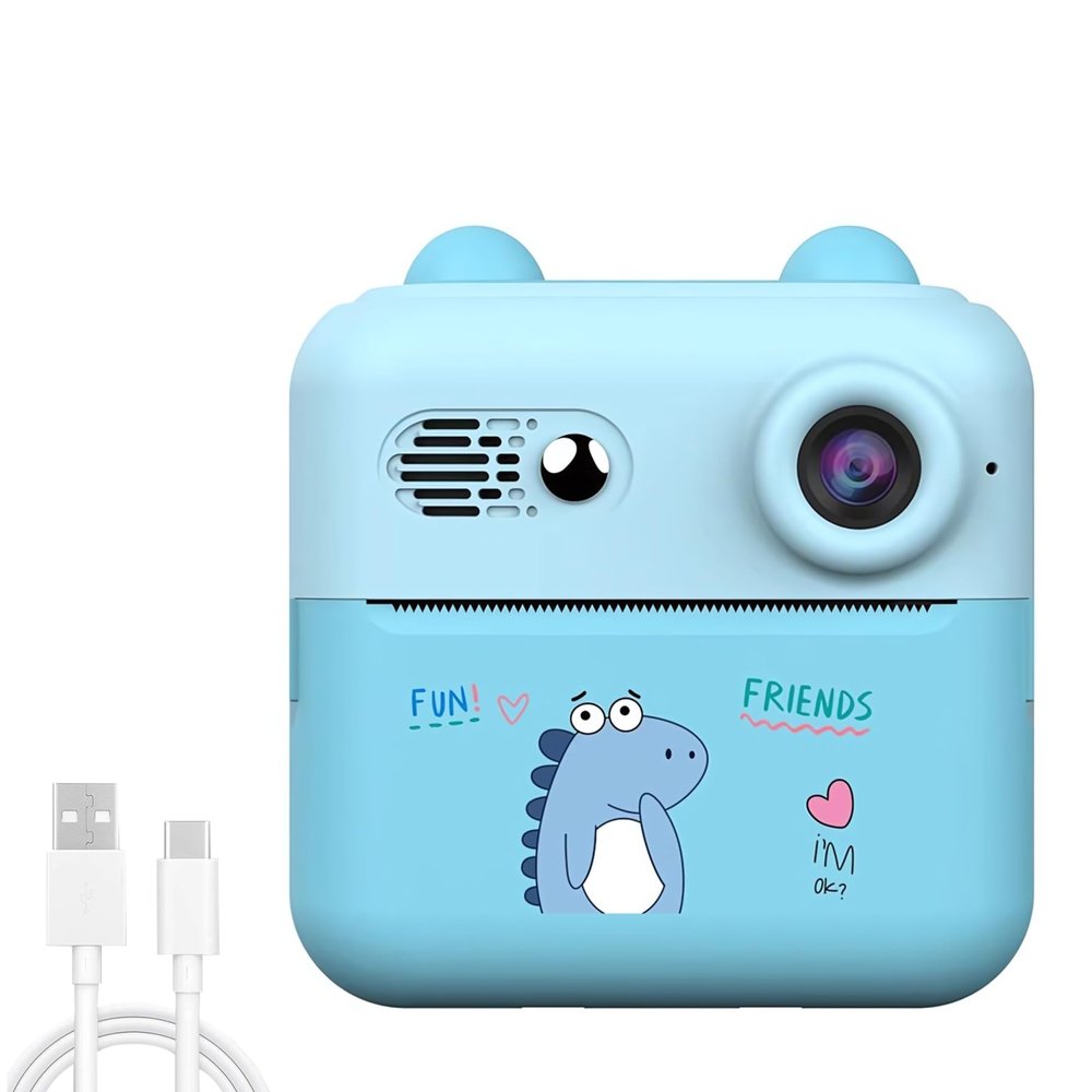 Instant Print Camera for Kids, 50MP 1080P HD Digital Video Camera, 16x Digital Zoom Digital Camera with 2.4 Inch HD Screen, Compact Instant Camera for Travel (Blue)