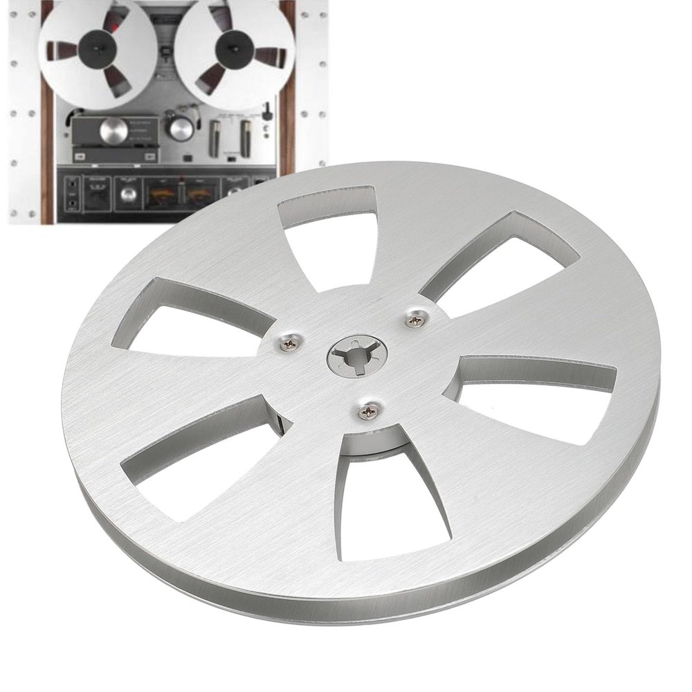 1/4 7 Inch Empty Tape Reel, Nab Aluminum Metal Reel, Aluminum Alloy Universal Empty Take Up Small Hub with 6 Hole for Reel to Reel Tape