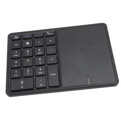 XUMIUZIY Numeric Keypad, 22 Keys Dual Modes Bluetooth4.2 Wire Less Number Pads with Touchpad, Slim External Numpad Keyboard for Laptop Desktop PC (Black)