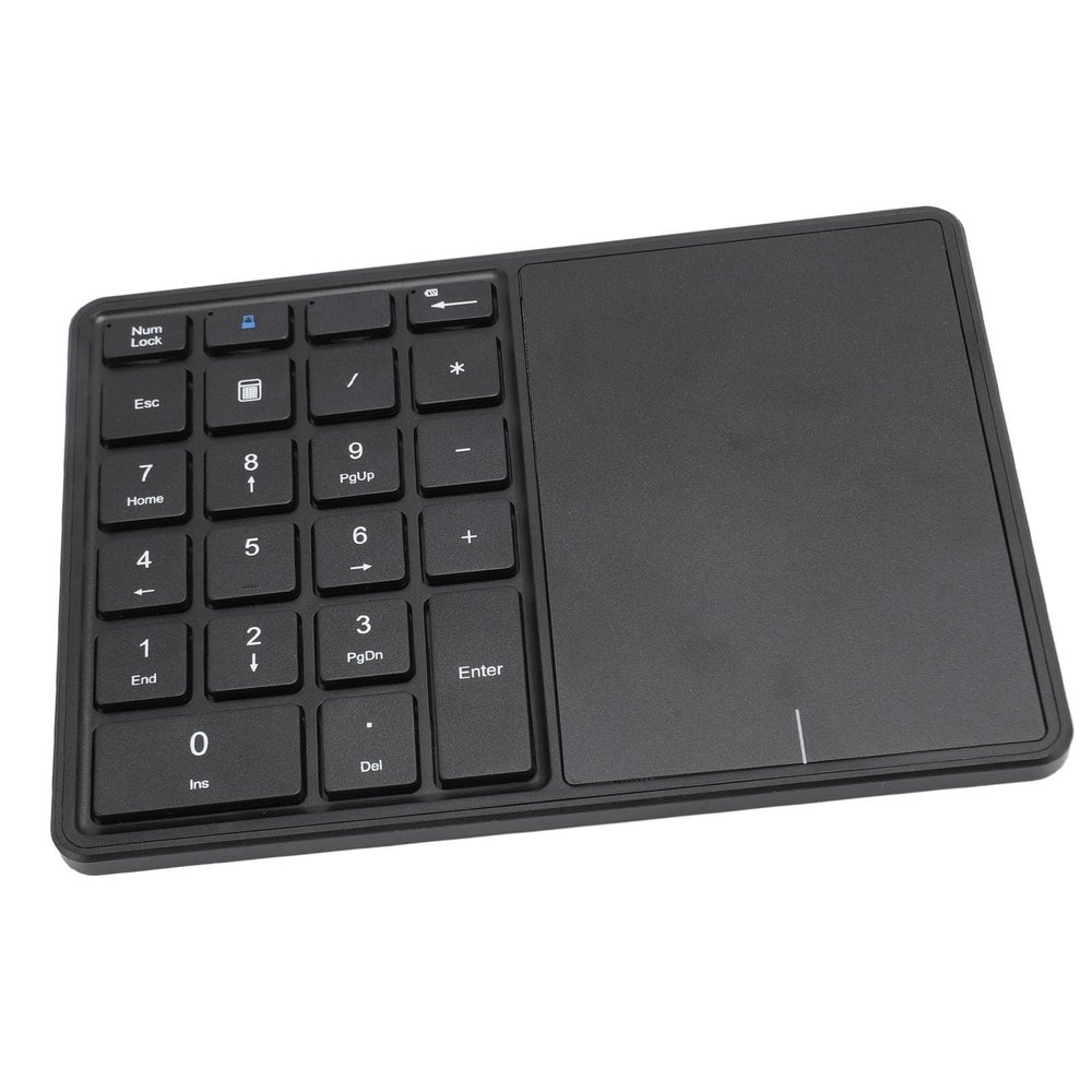 XUMIUZIY Numeric Keypad, 22 Keys Dual Modes Bluetooth4.2 Wire Less Number Pads with Touchpad, Slim External Numpad Keyboard for Laptop Desktop PC (Black)
