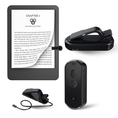 Remote Control Page Turner for Kindle Paperwhite, Remotely Page Turner for iPhone,iPad, Remote Control Page Turner Reading-Convenient Page Turner for Reading Novels, Taking Photos(Two Click Heads)
