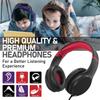 FosPower Kids Headphones with 3.5mm Laced Cables, Children & Teens Over The Ear Foldable Adjustable Headset w/Built-in Mic for Smartphones/PC/Tablet/Laptop/School (Max Volume 85dB) - Black/Red view 2