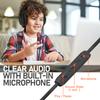 FosPower Kids Headphones with 3.5mm Laced Cables, Children & Teens Over The Ear Foldable Adjustable Headset w/Built-in Mic for Smartphones/PC/Tablet/Laptop/School (Max Volume 85dB) - Black/Red view 4