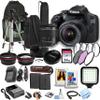 Canon EOS 2000D / Rebel T7 w/EF-S 18-55mm F/3.5-5.6 Zoom Lens + 64GB Memory, Filters, Sling Case, Tripod, LED Light, Lenses, and More (34pc DSLR Camera Bundle) (Renewed) view 1
