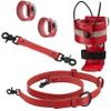 Perfect Fit Shield Wallets Red Leather Firefighter Reflective Bundle Includes L-Style Universal Radio Holster Case, Radio Strap Harness, Anti-Sway Strap for Radio Strap and 2 Cord Keepers view 1