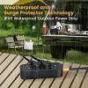 Outdoor Surge Protector Waterproof Power Strip Weatherproof 10 FT Extension Cord Power Strip, 3 AC Outlets, 1625W Overload Protection, for Camping, Home, Office, Garden, FCC UL Listed view 2