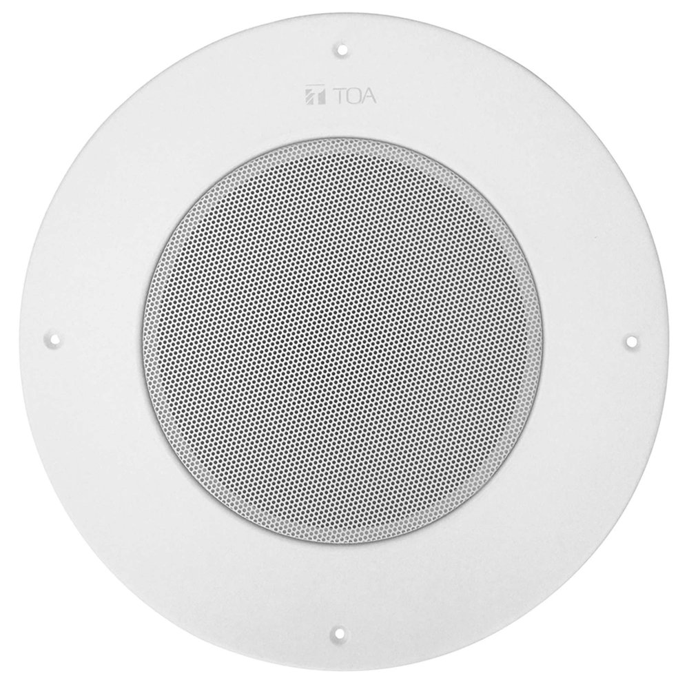 TOA Electronics PC-580RU AM Ceiling Mount Speaker; 8-Inch Speaker Paging Applications; Finish: White; 25V and 70V Transformer Taps Up to 5W; Fits Standard Ceiling-Speaker Template