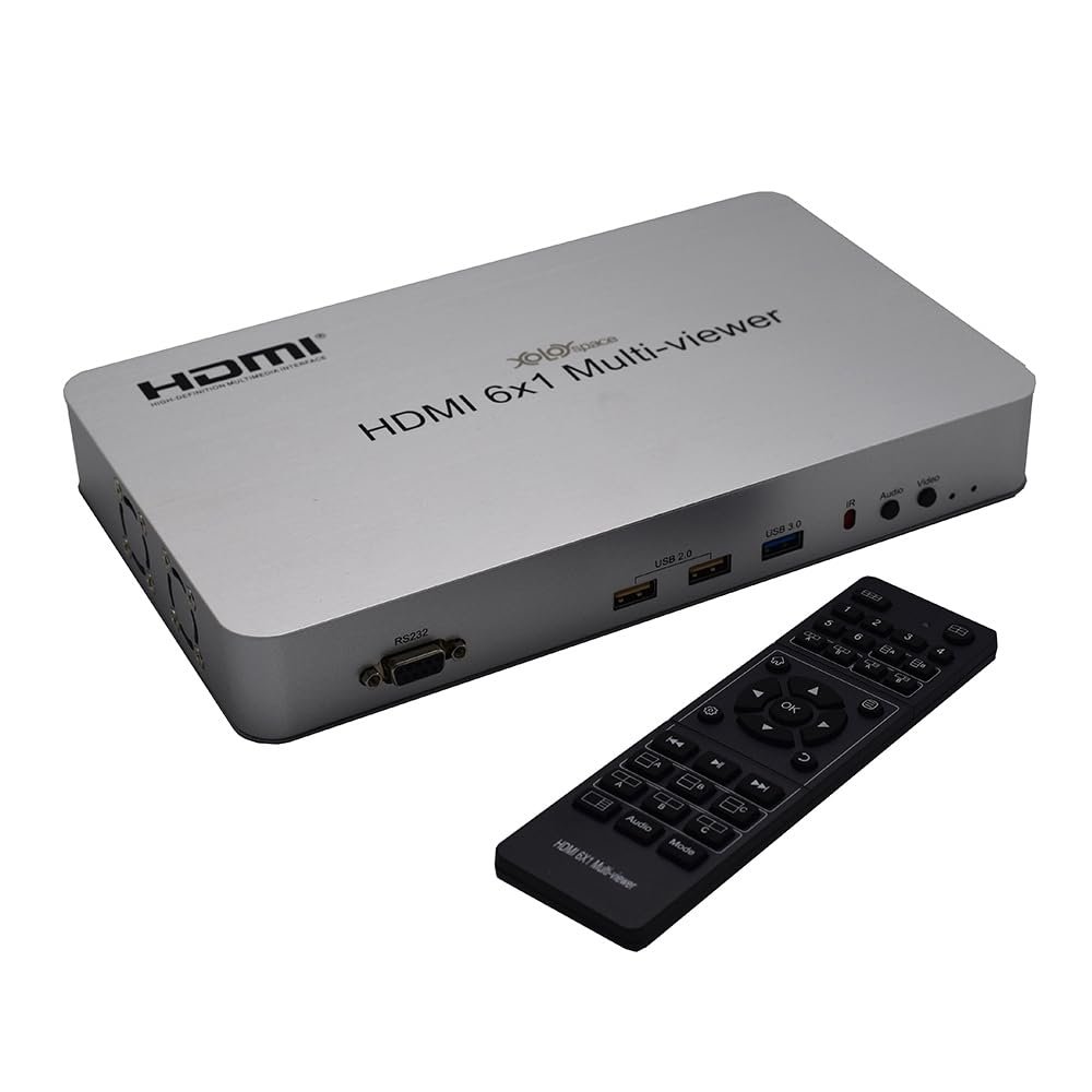 XOLORspace QV601 4K 30HZ 6x1 HDMI Multi-viewer Each Screen Segmentation can Move Freely, Expand, Shrink, Rotate 180 Degree