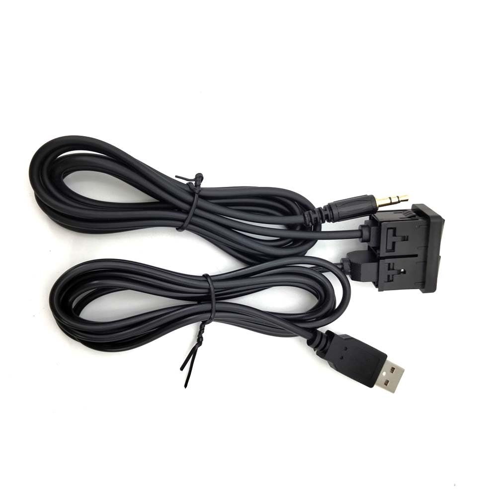 150cm Car Dash Flush Mount AUX USB Port Panel Extension Cable Adapter with Cover