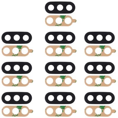 Mobile Phone Camera 10 PCS Back Camera Lens & Adhesive for Xiaomi Mi 6X / A2(Black)