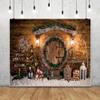 12x8ft Vinyl Christmas Backdrop Xmas Log Cabin Photography Backdrop Hand Light Xmas Tree Sign Gift Wreath Photoshoot Background Xmas Holiday New Year Party Decorations Backdrop Banner Supplies view 4