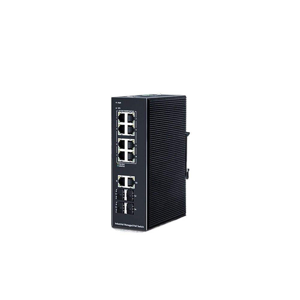 BAISULI Industrial Din Rail Switch Gigabit Ethernet 14 Port Industrial Managed POE Switch,1000Base-T DIN Rail Network Ethernet Switcher with 2.5G SFP Port L2