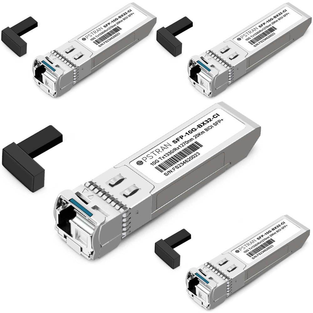 OPSTRAN 10GBASE-BX BiDi SFP+ Optical Transceiver Module Compatible with Dell GP-SFP-10GBX-D-20 1330nm-TX/1270nm-RX 20km DOM Simplex LC SMF 4 Pack