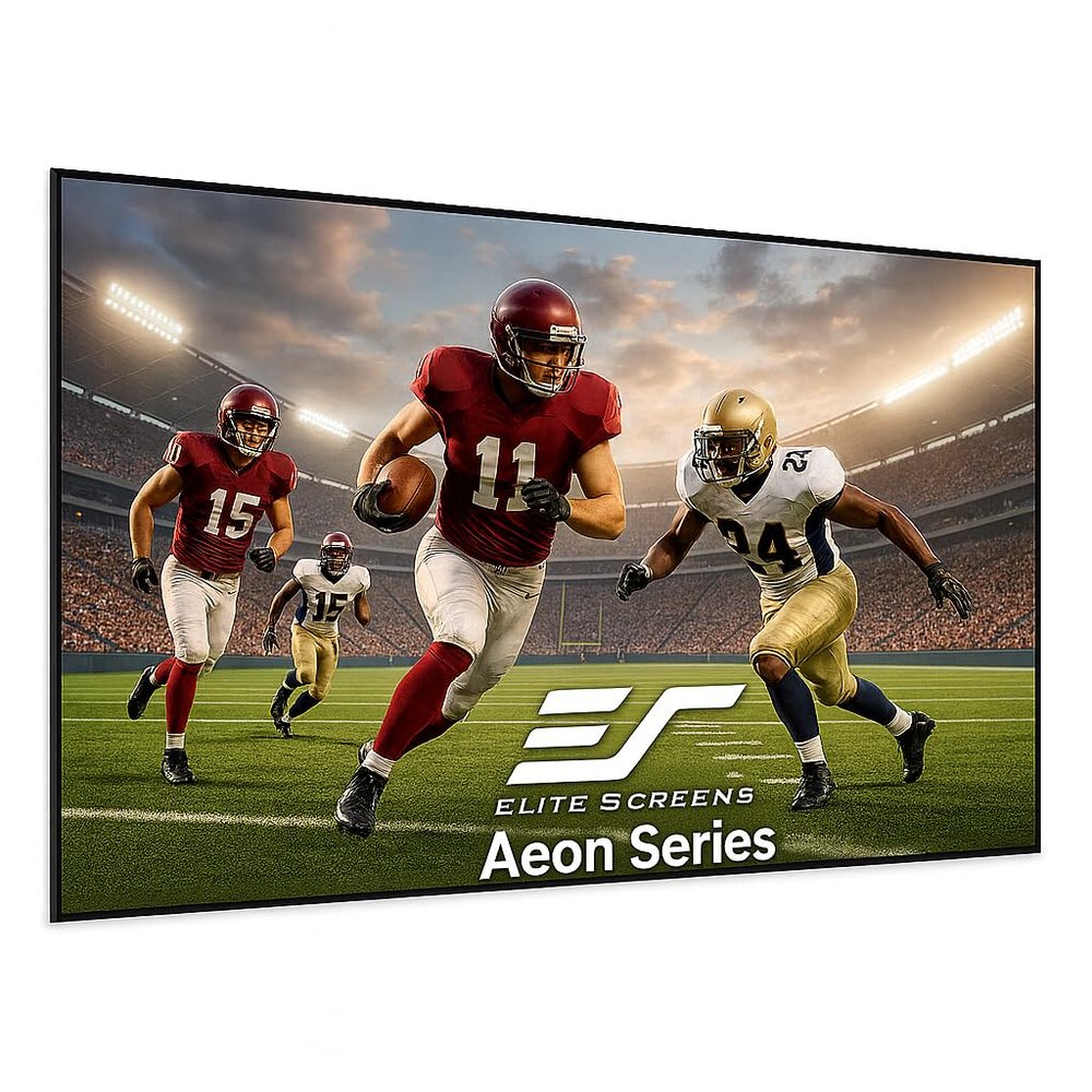 Elite Screens Aeon Series, 110-inch Projector Screen 16:9, 8K Ultra HD Home Theater Fixed Frame ISF Material Edge Free Borderless Projector Screen, CineWhite UHD-B Front Projection Screen, AR110WH2