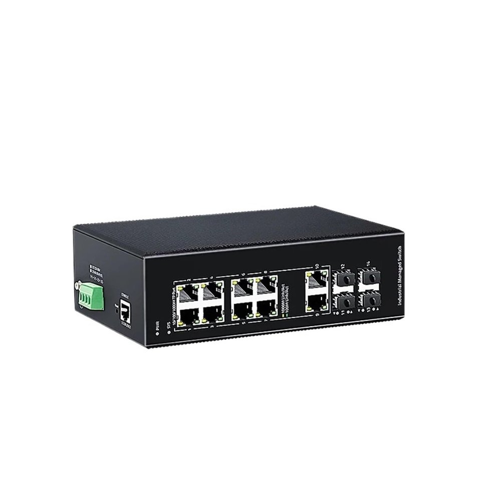 BAISULI Industrial Din Rail Switch Gigabit Ethernet Gigabit Industrial Managed Switch 14 Port 1000Base-T Network Ethernet Switcher,DIN Rail 2.5G SFP Uplink L2