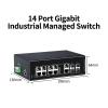 BAISULI Industrial Din Rail Switch Gigabit Ethernet Gigabit Industrial Managed Switch 14 Port 1000Base-T Network Ethernet Switcher,DIN Rail 2.5G SFP Uplink L2 view 2