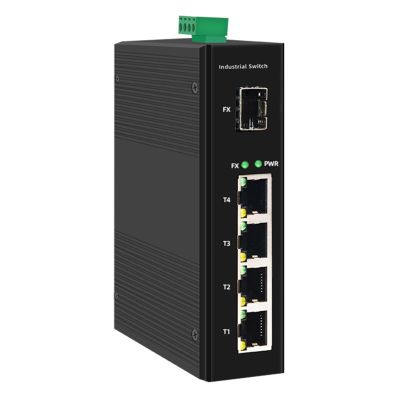 BAISULI Industrial Din Rail Switch Gigabit Ethernet 5/6 Port Industrial Gigabit Fiber Switch with SFP 10/100/1000Mbps Ethernet Switch 4GE+1(2) SFP -40 to 85C DIN-Rail IP40 6KV(JT-GYF3104-GF)
