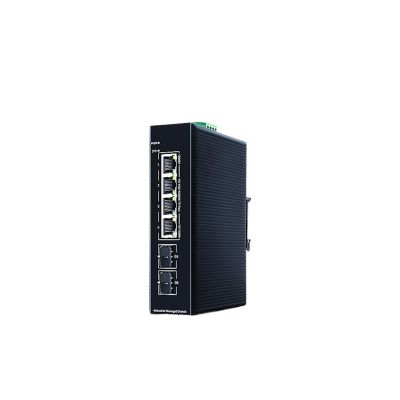 BAISULI Industrial Din Rail Switch Gigabit Ethernet 6 Port Gigabit Industrial Managed Switch 1000Mbps DIN Rail Network Ethernet Switcher 2 Port 2.5G SFP L2(ZX600-SWG2042S)